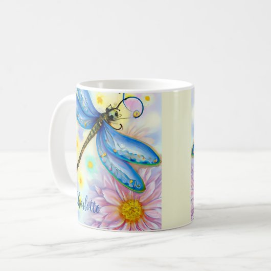 Blaue Libelle, personalisieren Kaffeetasse (Vorderseite Links)