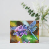 Blaue Libelle Postkarte (Stehend Vorderseite)