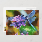 Blaue Libelle Postkarte (Vorne/Hinten)