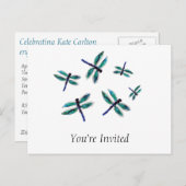 Blaue Libelle Postkarte (Vorne/Hinten)