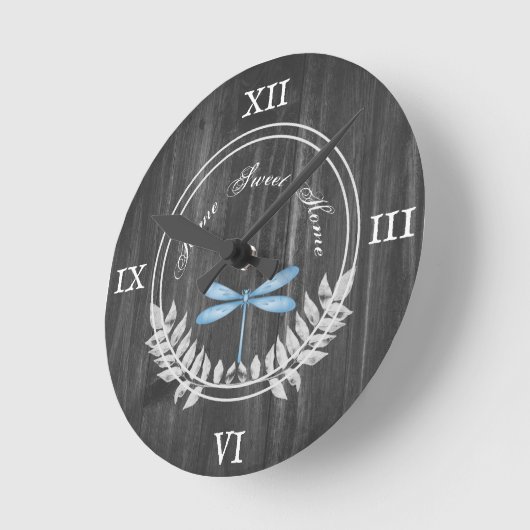 Blaue Libelle Rustikale Acrylwand Uhr (Winkel)