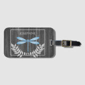 Blaue Libelle Rustikale Gepäckmarke Gepäckanhänger (Vorderseite (Horizontal))