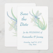 Blaue Libelle Save the Date grün (Vorne/Hinten)