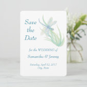 Blaue Libelle Save the Date grün (Stehend Vorderseite)