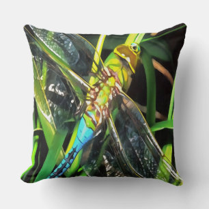 Blaue Libelle schimmernde Wings Painting Kissen