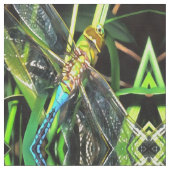 Blaue Libelle schimmernde Wings Painting Stoff (Nahaufnahme)