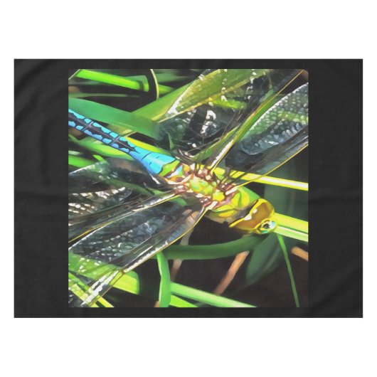 Blaue Libelle schimmernde Wings Painting Tischdecke (Vorderseite (Horizontal))