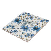 Blaue Libelle und Blume Keramik Tiles Fliese (Seite)