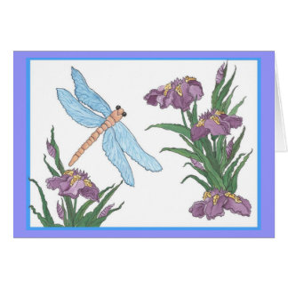 Blaue Libelle und Iris