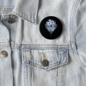 Blaue Libelle Wasserfarbeninsekten Button (Beispiel)