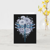 Blaue Libelle Wasserfarbeninsekten Karte (Gelbe Blume)