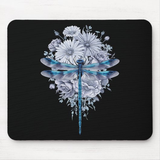 Blaue Libelle Wasserfarbeninsekten Mousepad (Vorne)