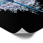 Blaue Libelle Wasserfarbeninsekten Poster (Ecke)