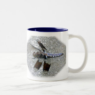 Blaue Libelle Zweifarbige Tasse