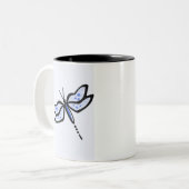 Blaue Libelle Zweifarbige Tasse (Vorderseite Links)