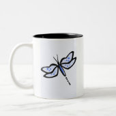 Blaue Libelle Zweifarbige Tasse (Links)