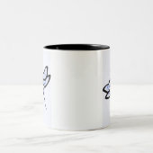 Blaue Libelle Zweifarbige Tasse (Mittel)