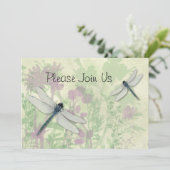 Blaue Libellen Einladung Hochzeit (Stehend Vorderseite)