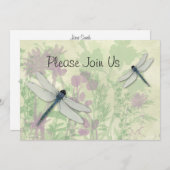 Blaue Libellen Einladung Hochzeit (Vorne/Hinten)