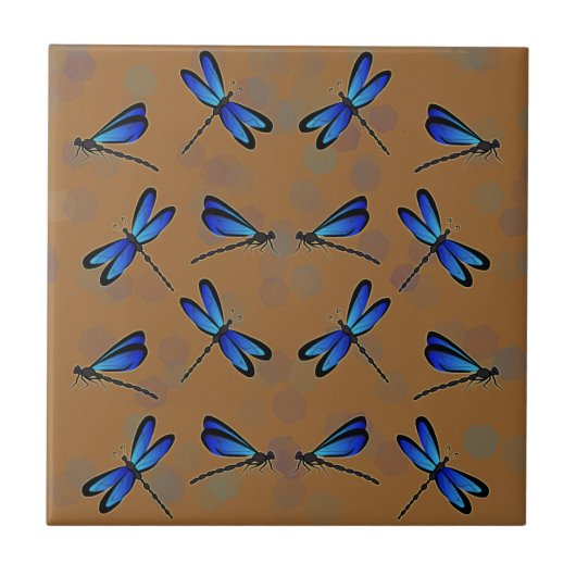 blaue Libellen Fliese (Vorderseite)