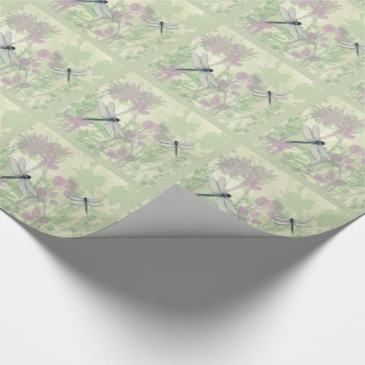 Blaue Libellen Geschenkpapier (Ecke)