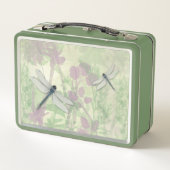 Blaue Libellen Metall Brotdose (Rückseite)