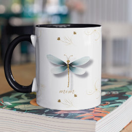 Blaue Libellen mit Weizen Zweifarbige Tasse