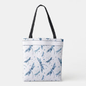 Blaue Libellen-Monogramm Tasche (Rückseite)