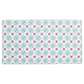 Blaue Libellen, rosa Wasserlilien auf Weiß Kissenbezug (Vorderseite-Rechts)