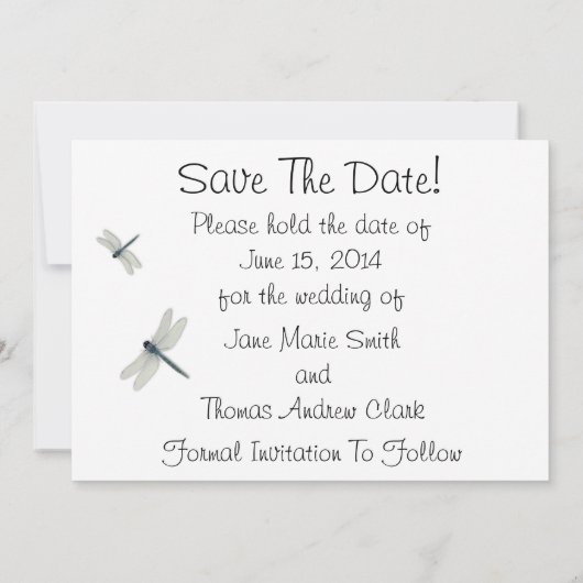 Blaue Libellen Save the Date (Rückseite)