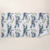 Blaue Libellen Strandtuch (Vorderseite)