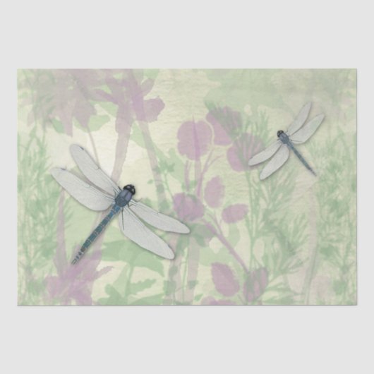 Blaue Libellen-Tissue-Papier Seidenpapier (Vorderseite)