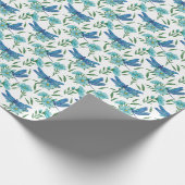 Blaue Libellen und Blätter Geschenkwrap Geschenkpapier (Ecke)