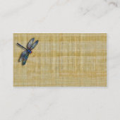 Blaue Libellen-Vintager Papyrus Visitenkarte (Rückseite)