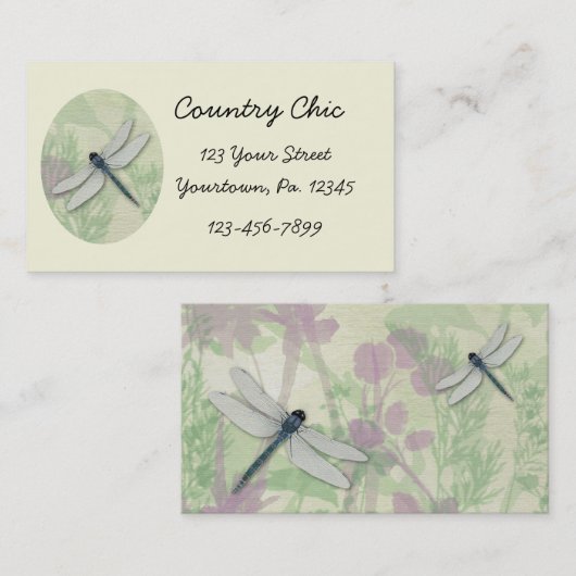 Blaue Libellen-Visitenkarte Visitenkarte (Vorne/Hinten)