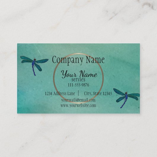 Blaue Libellen-Visitenkarten Visitenkarte (Rückseite)