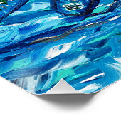Blaue Libellenmalerei Poster (Ecke)