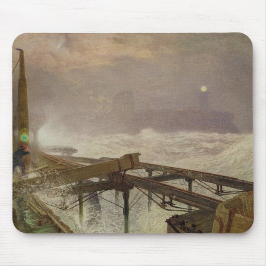 Blaue Lichter, Teignemouth Pier - Beleuchten der Mousepad (Vorne)