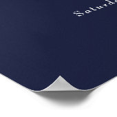 Blaue Lichterkette Hochzeit Willkommensschild Poster (Ecke)