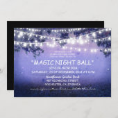 blaue Lichterkette rustikale Prom Nacht Einladung (Vorne/Hinten)