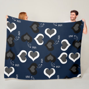 Blaue Liebe Fleecedecke