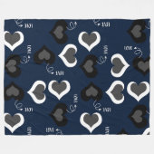 Blaue Liebe Fleecedecke (Vorderseite (Horizontal))