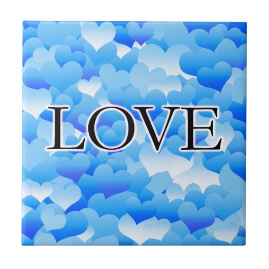 Blaue Liebe Fliese (Vorderseite)