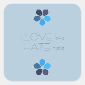 Blaue Liebe Hass Blume Aufkleber (Vorderseite)