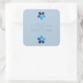 Blaue Liebe Hass Blume Aufkleber (Tasche)