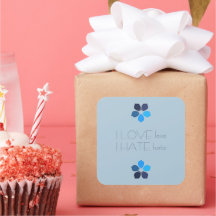 Blaue Liebe Hass Blume Aufkleber