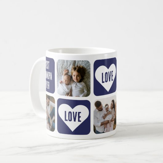 Blaue Liebe Herzstück Foto Beste Großmutter pro Ta Kaffeetasse (Vorderseite Links)