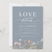 Blaue Liebe im Brautparty Blüte Wildblume Einladung (Vorderseite)