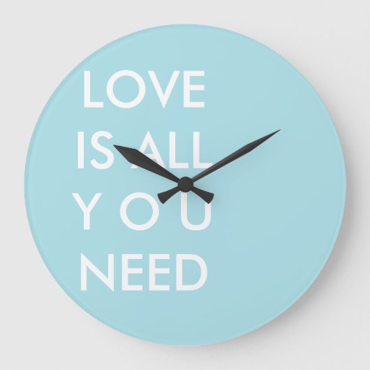 Blaue Liebe ist alle, die Sie kundenspezifischen Große Wanduhr (Vorderseite)