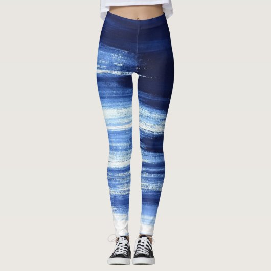Blaue Liebe Leggings (Vorderseite)
